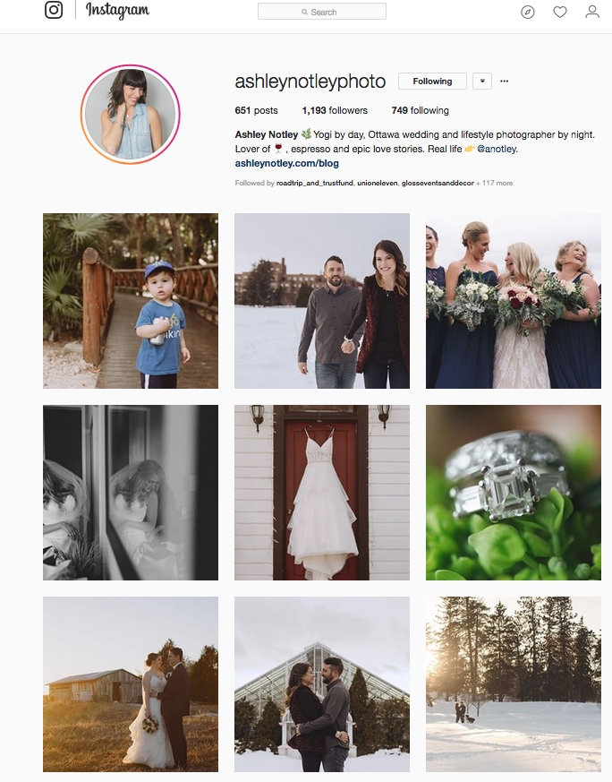 wedding photography instagram page