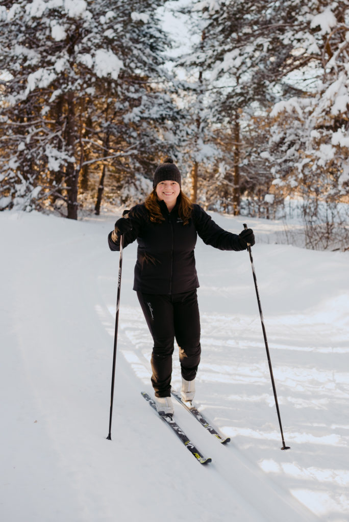 real estate agent cross country skiing in gatineau park